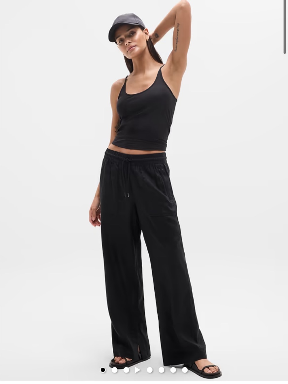Athleta Retreat Wide Leg High Rise Linen Pants Size L NWT